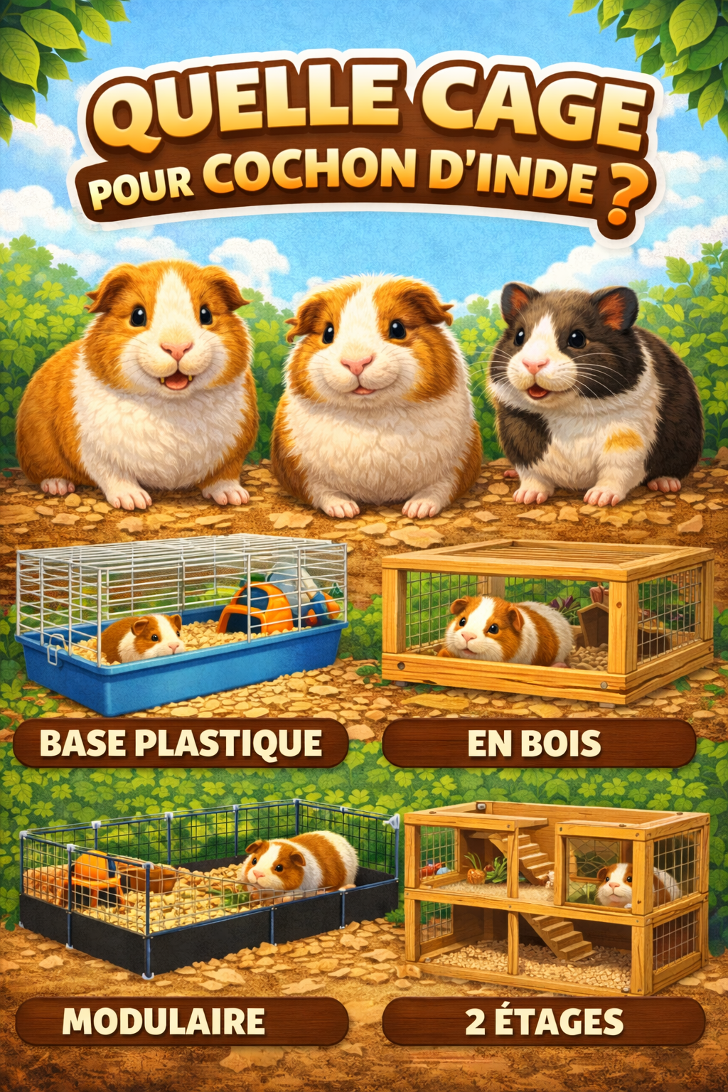 Lire la suite à propos de l’article Quelle cage pour cochon d&rsquo;inde ? Guide d&rsquo;achat pour le bien-être de votre rongeur