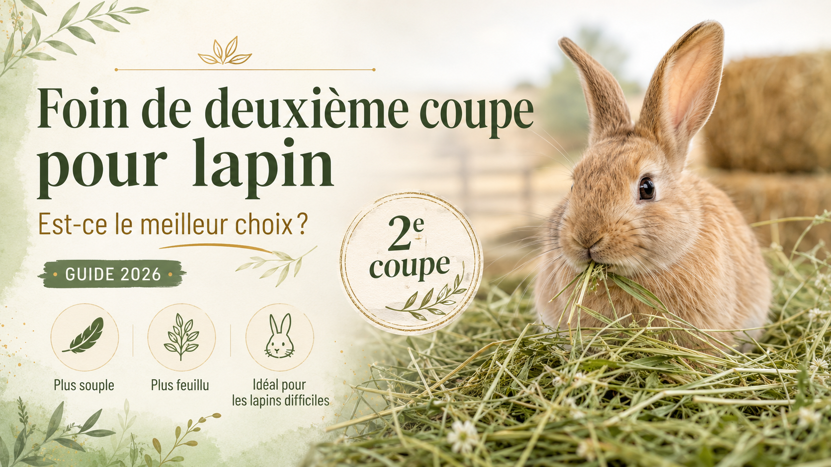 Lire la suite à propos de l’article Foin de deuxième coupe pour lapin : est-ce le meilleur choix ?